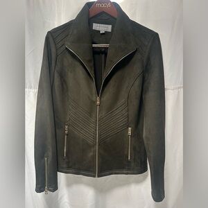 Women's MARC NEW YORK Andrew Marc  Faux Suede Green Zip Jacket Size Large